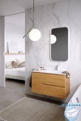 Тумба Aqwella Accent 90 c раковиной Малага 90 дуб золотой R