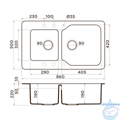 Кухонная мойка Omoikiri Maru 86-2-BE 4993285 ваниль