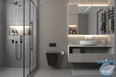 Комплект подвесной унитаз ABBER Rechteck AC1201MB черный матовый с инсталляцией AC0105 и кнопкой AC0121MB черный матовый