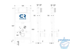 Инсталляция для унитаза Charus City с кнопкой смыва Minimalista хром глянец CR.200.21.01