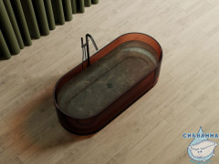 Ванна из полиэфирной смолы ABBER Kristall 170х75 AT9708Opal коричневая