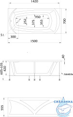 Акриловая ванна 1Marka Elegance 150x70