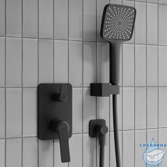 Встраиваемая система с тропическим и ручным душем, матовый черный, Parker, IDDIS, PARBL02i67