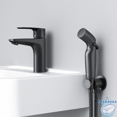 Cмеситель с гигиеническим душем Am.Pm Gem F90A03022 (черный матовый)