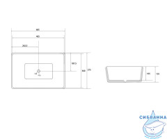 Раковина на столешницу 49 см ABBER Rechteck AC2212BG