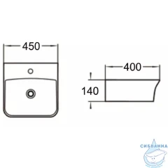 Раковина на столешницу 45 см SantiLine SL-2006