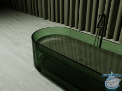 Ванна из полиэфирной смолы ABBER Kristall 170х75 AT9708Emerald зеленая