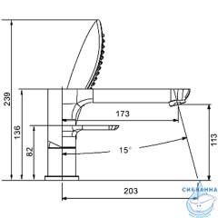 Смеситель для ванны на борт Gappo G1148 с аксессуарами (хром/белый)