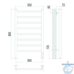 Полотенцесушитель электрический Terminus Аврора П8 50х85 (оружейная сталь)