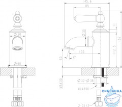 Смеситель для раковины Bravat Art F175109G (без донного клапана)