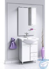 Панель с зеркалом, шкафчиком и подсветкой Aqwella Classic Барселона Люкс 70 белый глянец