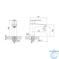 Смеситель для раковины Iddis Ray RAYSB00i01 (без донного клапана) (хром)