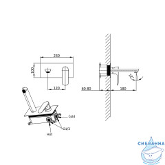Смеситель для раковины встраиваемый  Vincea Esse VBFW-1E1MB (черный матовый)