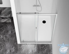 Дверь в нишу Bas Cube WTW-120-C-CH профиль хром, стекло прозрачное