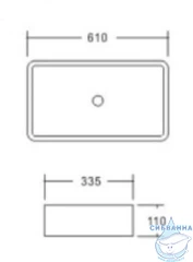 Раковина на столешницу 61 см SantiLine SL-1073MB