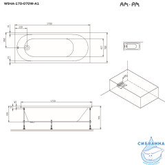 Ванна акриловая AM.PM X-Joy 170х70 W94A-170-070W-A1