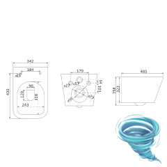 Унитаз подвесной безободковый Lemark Florex 9614001 с сиденьем быстросъемным Soft Close (микролифт)