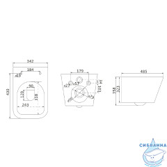 Унитаз подвесной безободковый Lemark Florex 9614001 с сиденьем быстросъемным Soft Close (микролифт)