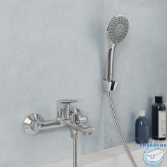 Cмеситель для ванны, хром глянцевый, Макс (Maks), Milardo, MAKSB00M02