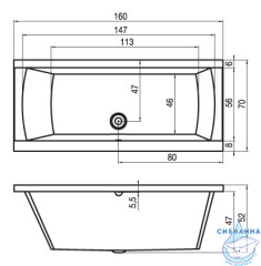 Акриловая ванна Riho Julia 160x70 с каркасом