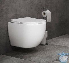 Унитаз подвесной безободковый Ceramicanova Mia Rimless CN1805 с сиденьем быстросъемным Soft Close (микролифт)