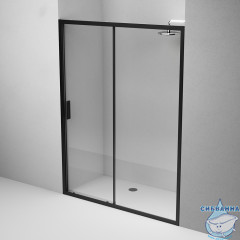 Дверь в нишу AM.PM Gem W90G-150-1-195BT 150 см профиль черный, стекло прозрачное