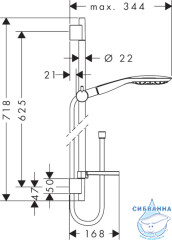 Душевой гарнитур Hansgrohe Raindance Select E 27856000