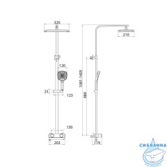 Душевая система Iddis Slide SLISBBTi06 320 1 режим (хром)