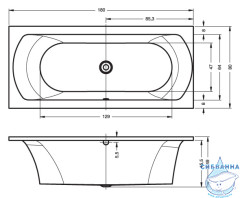 Акриловая ванна Riho Lima 180x80 с каркасом