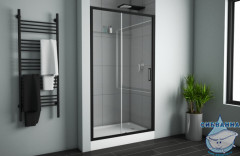 Дверь в нишу Encanto Belloblack 120 профиль черный, стекло прозрачное 