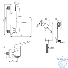 Смеситель с гигиеническим душем Damixa Jupiter 778000000 (хром)