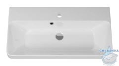 Тумба подвесная Brevita Victory 70 белый матовый с раковиной Dreja Luxury 70