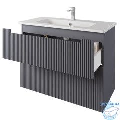 Тумба Dreja Euphoria 100 с раковиной  Эйфория 100 серый базальт