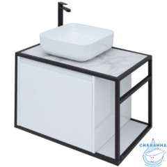 Тумба Aquanet Nova Lite Loft 75L 261650. с раковиной City-1 39 белый глянец