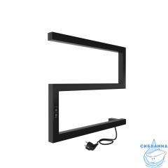 Полотенцесушитель электрический Indigo Sparta (с таймером) 50х40 черный муар  (с возможностью скрытого подключения, подключение R)