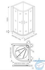 Душевое ограждение Bas Infinity R-100-C-CH ИН00008 профиль хром, стекло прозрачное (без поддона)