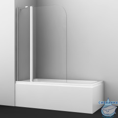 Шторка для ванны Wasserkraft Leine 35P02-110 Fixed 110x140 профиль хром, стекло прозрачное