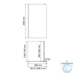 Walk-in Wasserkraft  Rur 100 профиль черный, стекло рифленое 30W44MB-FL