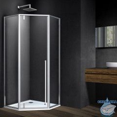 Душевое ограждение Vincea Penta 90x90 профиль хром, стекло прозрачное VSP-3P900CL