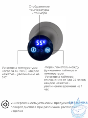 Полотенцесушитель электрический Terminus Рондо П2 35х76 (с возможностью скрытого подключения) (оружейная сталь)