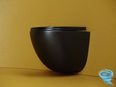 Унитаз подвесной безободковый Ceramicanova Vogue Rimless CN4008TMB с сиденьем быстросъемным Soft Close (микролифт)