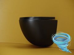 Унитаз подвесной безободковый Ceramicanova Vogue Rimless CN4008TMB с сиденьем быстросъемным Soft Close (микролифт)