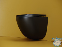 Унитаз подвесной безободковый Ceramicanova Vogue Rimless CN4008TMB с сиденьем быстросъемным Soft Close (микролифт)