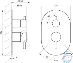 Встраиваемый смеситель для ванны Ravak Espirit X070325 (графит)