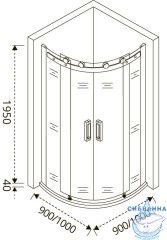 Душевое ограждение Bas Altair R-TD-90-C-CH профиль хром, стекло прозрачное (без поддона)