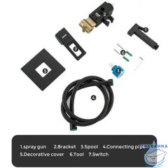 Встраиваемый смеситель с гигиеническим душем Gappo G7217-6 (черный матовый)