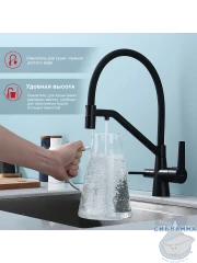 Смеситель для кухни Raglo R80.62.06 (черный матовый)