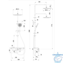 Душевая система Lemark Tropic LM7012C 280 1 режим (хром)