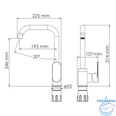 Смеситель для кухни Wasserkraft Elbe 7407 (черный матовый)