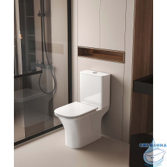 Унитаз напольный безободковый Aquatek Optima Square AQ4411-00 с бачком и сиденьем Soft Close (микролифт)